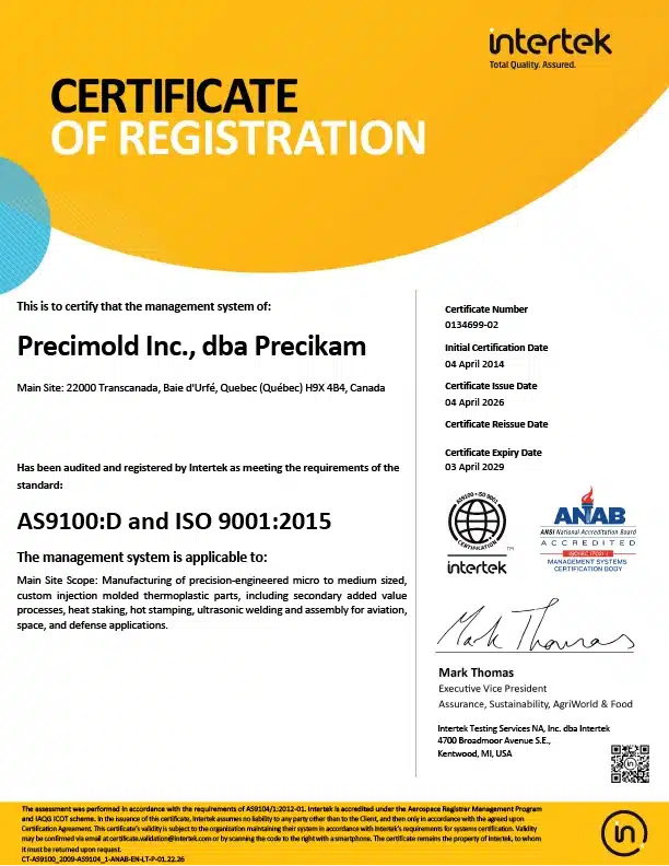AS9100D and ISO 9001:2015 Certification